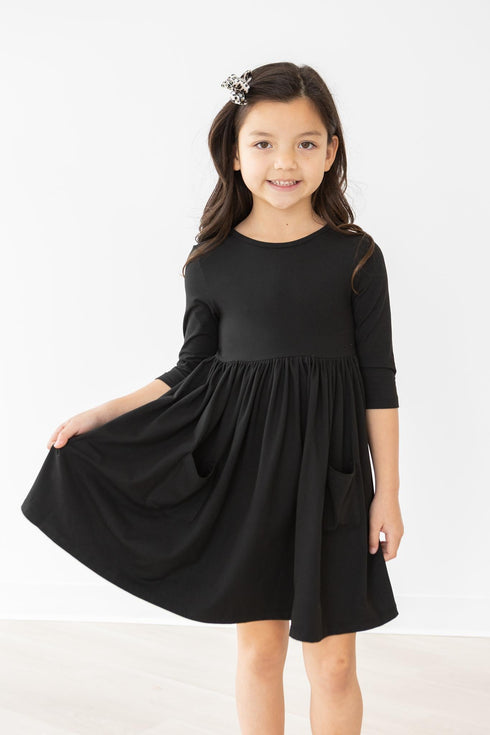 black-3-4-pocket-twirl-dress Mila &  Rose - Sophia's Style--3T--4